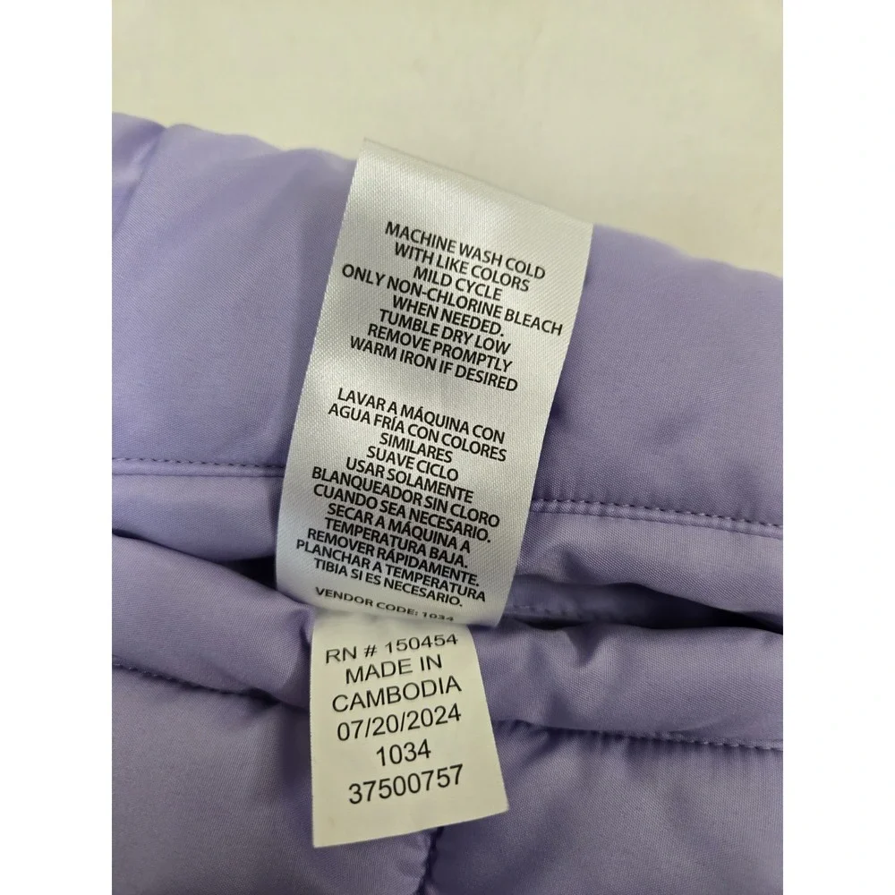 Vintage Weatherproof Youth Girls Large 14-16 Puffer Vest Lavender Pockets Zip